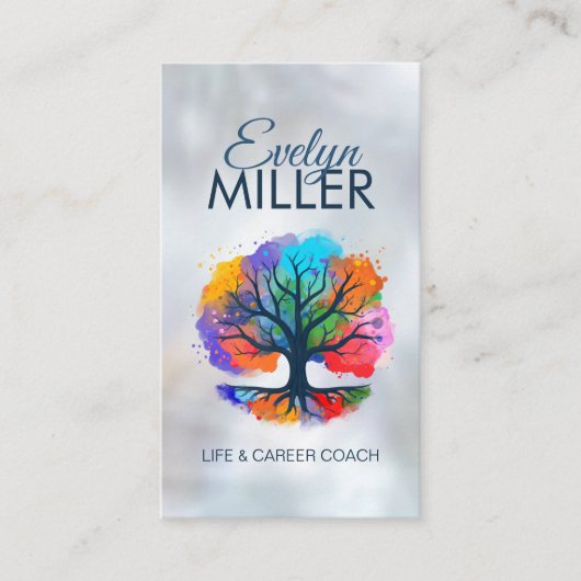 Levensboom - Yggdrasil - Waterverf inkt Visitekaartje (Voorkant)