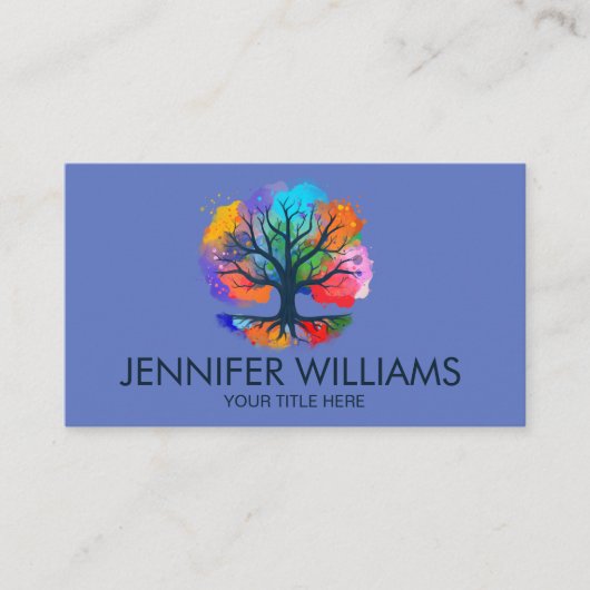 Levensboom - Yggdrasil - Waterverf inkt Visitekaartje (Voorkant)