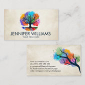 Levensboom - Yggdrasil - Waterverf inkt Visitekaartje (Voorkant / Achterkant)