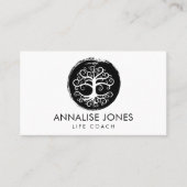 Levensboom - Yggdrasil - zwart-wit Visitekaartje (Voorkant)