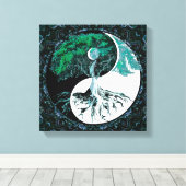 Levensboom Yin Yang maanlicht nacht Canvas Afdruk (Insitu (Houten vloer))