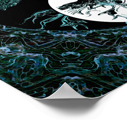 Levensboom Yin Yang Moonlight Poster (Hoek)