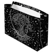 Levensboom - zwart-wit groot cadeauzakje (Achterkant Gekanteld)