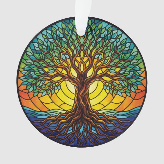 Levensboomornament 2025, Gebrandschilderd effect 1 Ornament (voorkant)