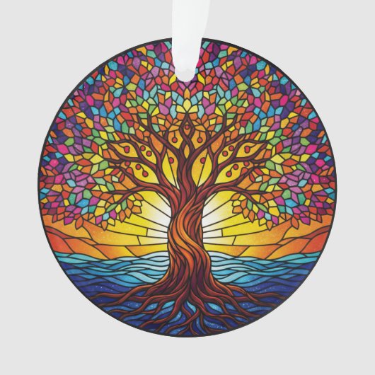 Levensboomornament 2025, Gebrandschilderd effect 2 Ornament (voorkant)