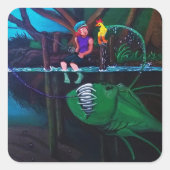 levenscirkel vierkante sticker (Voorkant)