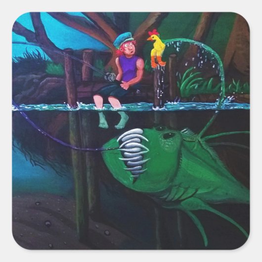 levenscirkel vierkante sticker (Voorkant)