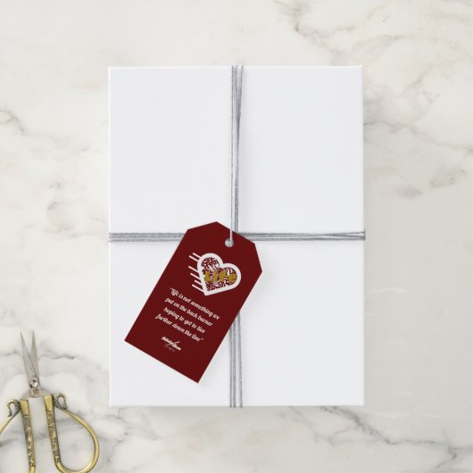 Levenscitaat Maroon cadeaubijslage van dichter Adi Cadeaulabel (Met Touw)