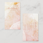 Levenscoach Abstracte Waterverf Vorm Rose Script Visitekaartje (Voorkant / Achterkant)