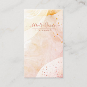 Levenscoach Abstracte Waterverf Vorm Rose Script  Visitekaartje