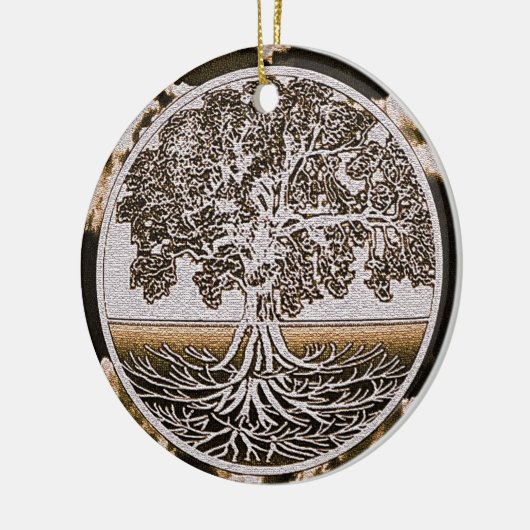 Levenscyclus in bruin keramisch ornament (Links)