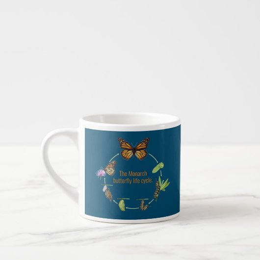 Levenscyclus van de monarchvlinder espresso kop (Links)