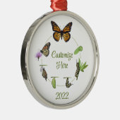 Levenscyclus van monoboogvlinder metalen ornament (Rechts)