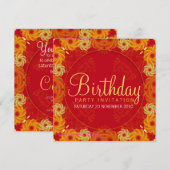 Levensdaguitnodiging in volledige circulatie kaart (Voorkant / Achterkant)