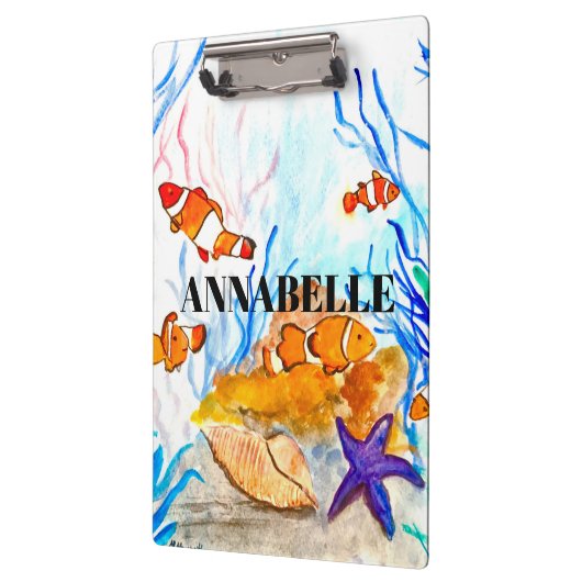 Levensdieren van zee schattige koraalrif cli klembord (Links)