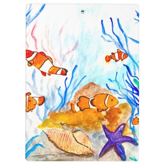 Levensdieren van zee schattige koraalrif cli klembord (Achterkant)