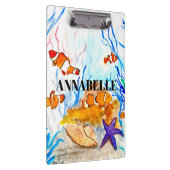 Levensdieren van zee schattige koraalrif cli klembord (Rechts)