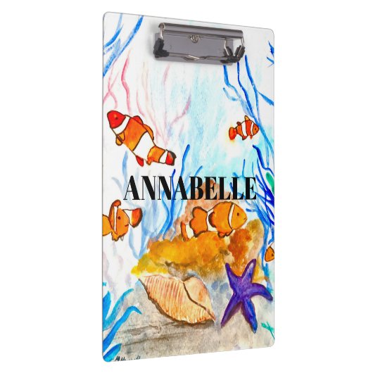 Levensdieren van zee schattige koraalrif cli klembord (Rechts)
