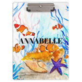 Levensdieren van zee schattige koraalrif cli klembord (Voorkant)