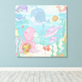 Levensdoek voor Cartoons Zee van kinderen Canvas Afdruk (Insitu (Houten vloer))