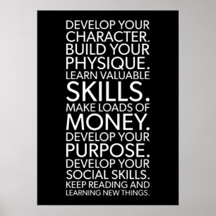 Levensdoelstellingen voor geluk en succes poster