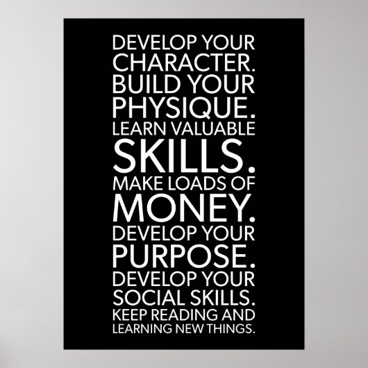 Levensdoelstellingen voor geluk en succes poster (Voorkant)