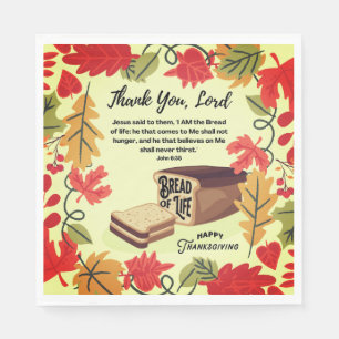 LEVENSDOORBREAD Happy Thanksgiving Paper Napkin Servet