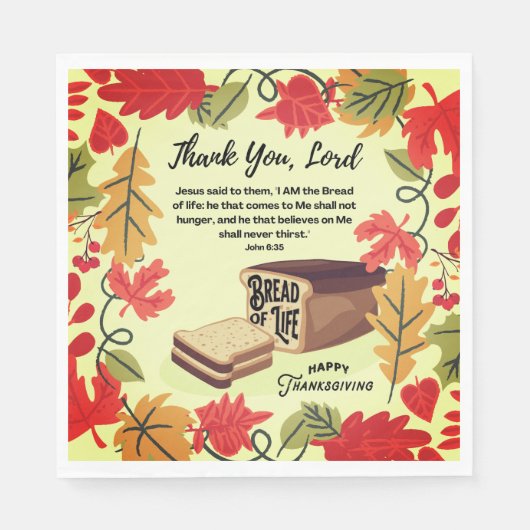 LEVENSDOORBREAD Happy Thanksgiving Paper Napkin Servet (Voorkant)