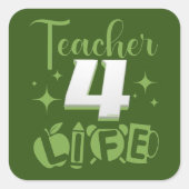 LEVENSDUUR 4 LEVENSDUUR #lerarenleven Vierkante Sticker (Voorkant)