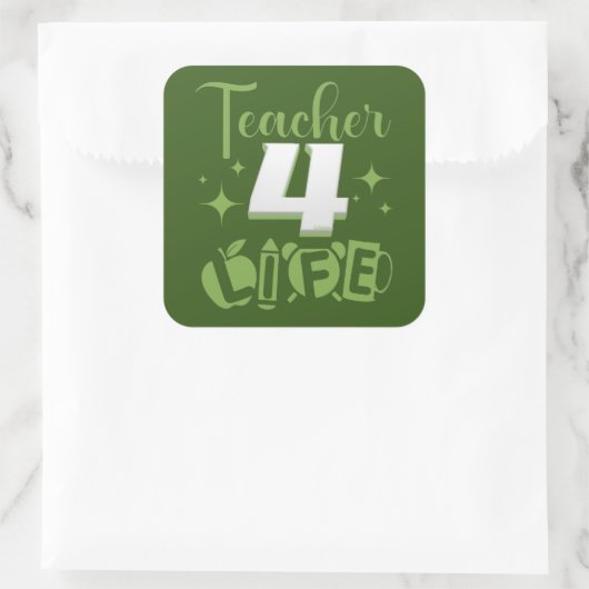 LEVENSDUUR 4 LEVENSDUUR #lerarenleven Vierkante Sticker (Tas)