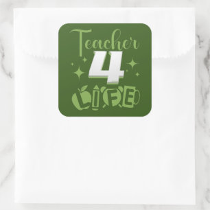 LEVENSDUUR 4 LEVENSDUUR #lerarenleven Vierkante Sticker