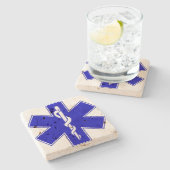 Levensduur (alleen logo) stenen onderzetter (Zijkant)