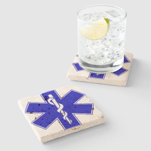 Levensduur (alleen logo) stenen onderzetter (Zijkant)