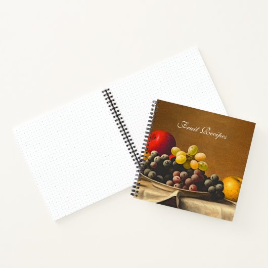 Levensduur, appelen, druiven, vruchten notitieboek (Binnen)