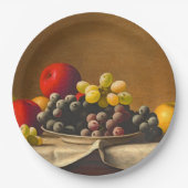 Levensduur, appels, druiven, fruit papieren bordje (Voorkant)