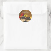 Levensduur, appels, druiven, fruit ronde sticker (Tas)