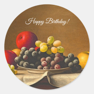 Levensduur, appels, druiven, fruit ronde sticker