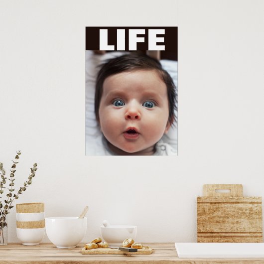 LEVENSDUUR BLAUW GEOOGDE BABY POSTER (Keuken)