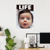 LEVENSDUUR BLAUW GEOOGDE BABY POSTER (Thuiskantoor)