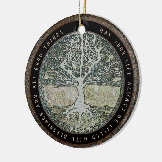 Levensduur gevuld met bericht over verduistering keramisch ornament (Links)