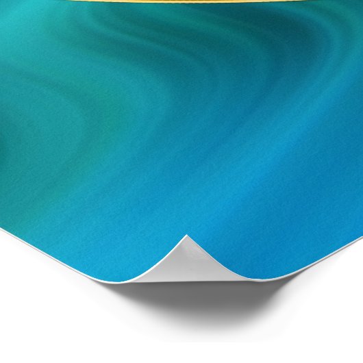 LEVENSDUUR | goud, blauwgolven Poster (Hoek)