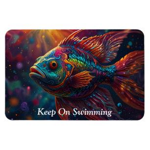 Levensduur in de oceaan: Kleurrijke vissen zwemmen Magneet