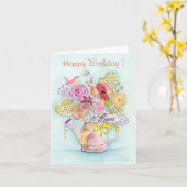 Levensduur in volledig bloei gevouwen Wenskaart Kaart (Gele Bloem)