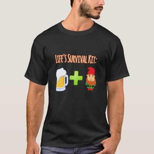 Levensduur Kit Beer Plus Gnomen Design T-shirt (Voorkant)