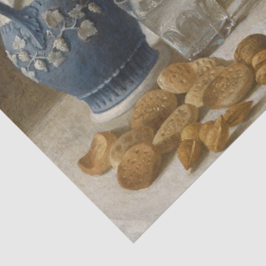 Levensduur met fruit en wijn tissuepapier (Detail)