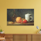 Levensduur met fruit- en wijnflesjes canvas afdruk (Insitu (Woonkamer))