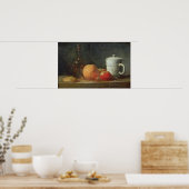 Levensduur met fruit- en wijnflesjes poster (Keuken)