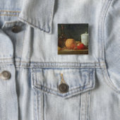 Levensduur met fruit- en wijnflesjes vierkante button 5,1 cm (In situ)
