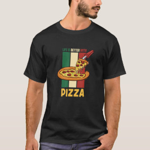 Levensduur met Gezegde Ironic Pizza C T-shirt