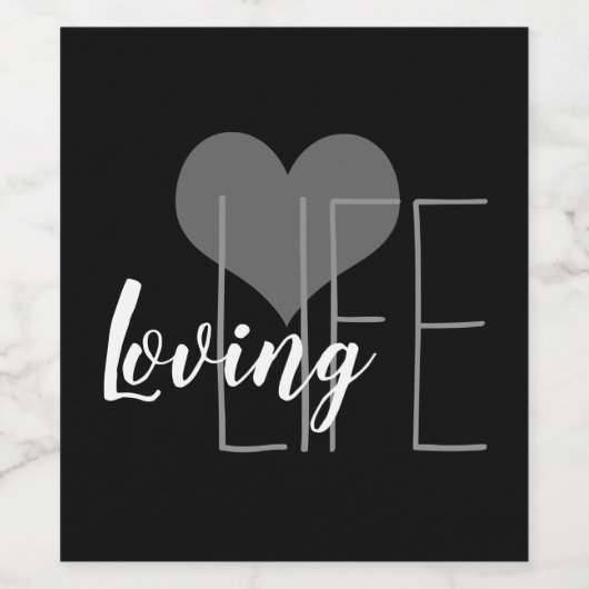 LEVENSDUUR met hart Wijn Etiket (Enkel label)